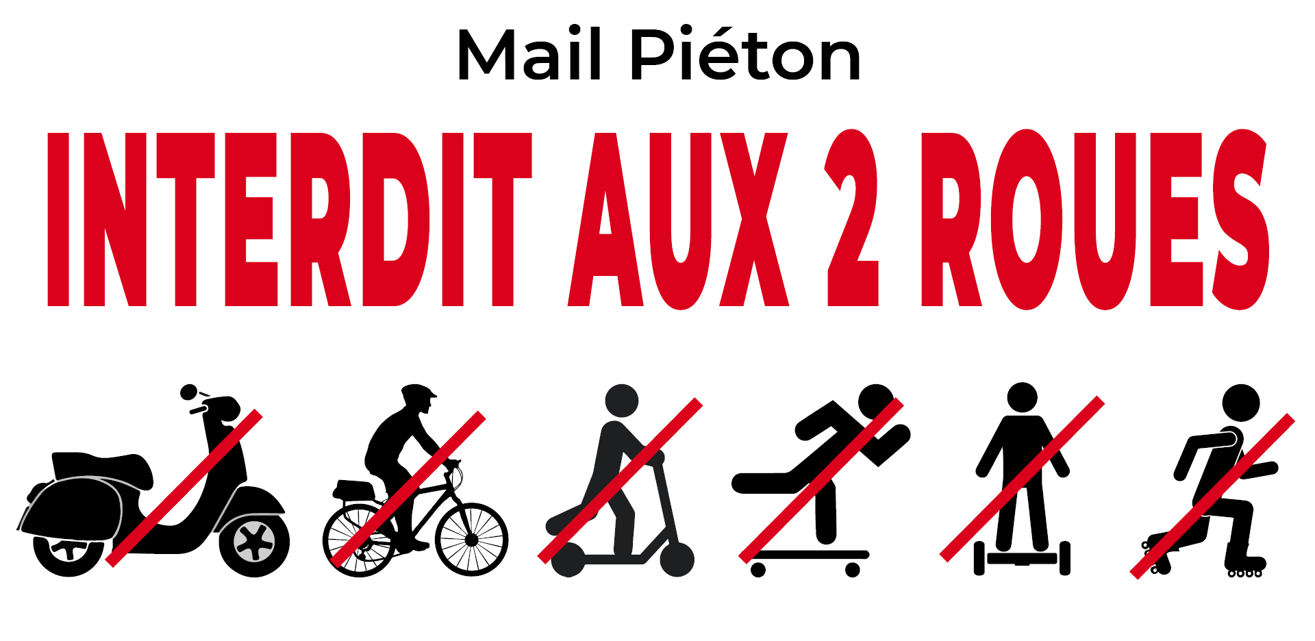 Image de signalisation d'interdiction des 2 roues